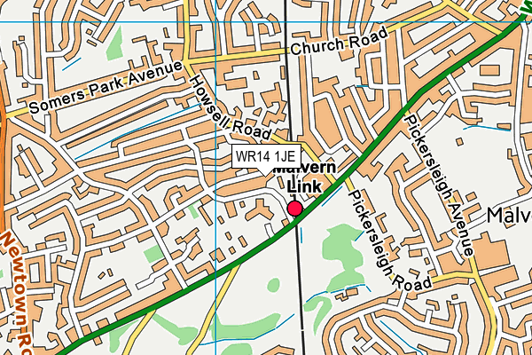 WR14 1JE map - OS VectorMap District (Ordnance Survey) WR14 1JE map - OS VectorMap District (Ordnance Survey)