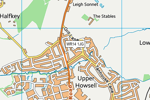 WR14 1JG map - OS VectorMap District (Ordnance Survey)