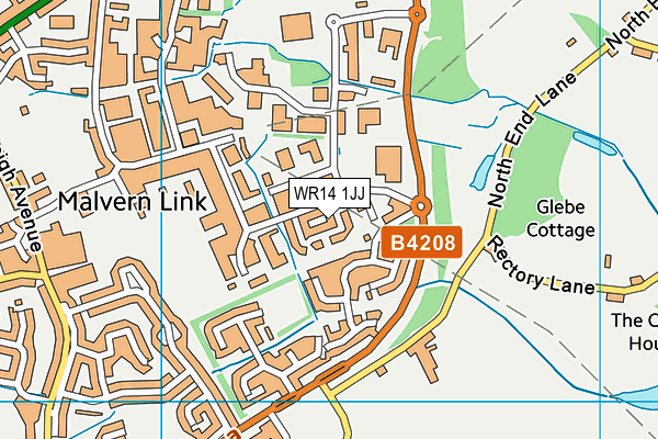 WR14 1JJ map - OS VectorMap District (Ordnance Survey) WR14 1JJ map - OS VectorMap District (Ordnance Survey)