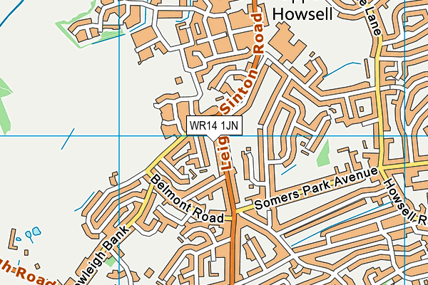 WR14 1JN map - OS VectorMap District (Ordnance Survey)