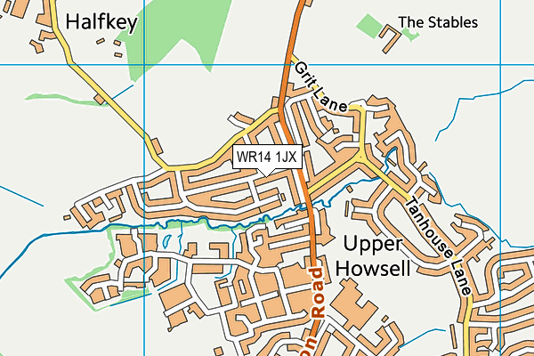 WR14 1JX map - OS VectorMap District (Ordnance Survey) WR14 1JX map - OS VectorMap District (Ordnance Survey)