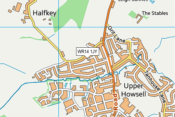 WR14 1JY map - OS VectorMap District (Ordnance Survey)