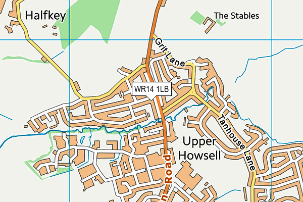 WR14 1LB map - OS VectorMap District (Ordnance Survey) WR14 1LB map - OS VectorMap District (Ordnance Survey)