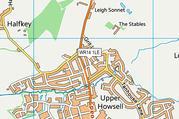WR14 1LE map - OS VectorMap District (Ordnance Survey) WR14 1LE map - OS VectorMap District (Ordnance Survey)