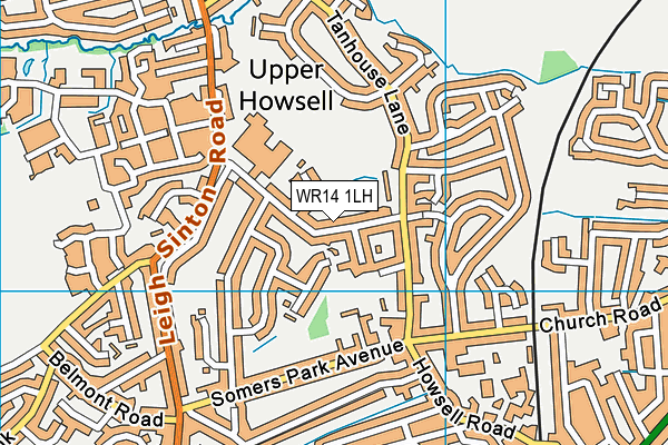 WR14 1LH map - OS VectorMap District (Ordnance Survey) WR14 1LH map - OS VectorMap District (Ordnance Survey)