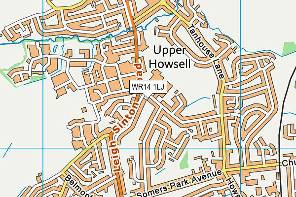 WR14 1LJ map - OS VectorMap District (Ordnance Survey) WR14 1LJ map - OS VectorMap District (Ordnance Survey)
