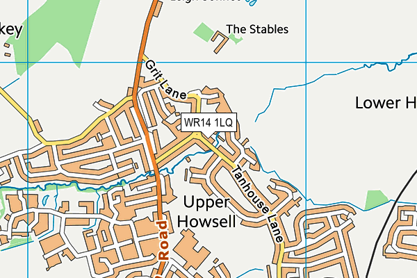 WR14 1LQ map - OS VectorMap District (Ordnance Survey)