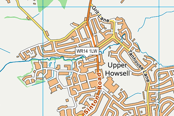 WR14 1LW map - OS VectorMap District (Ordnance Survey) WR14 1LW map - OS VectorMap District (Ordnance Survey)