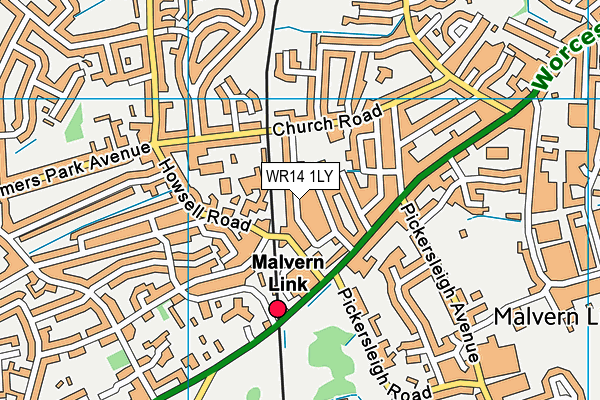 WR14 1LY map - OS VectorMap District (Ordnance Survey) WR14 1LY map - OS VectorMap District (Ordnance Survey)