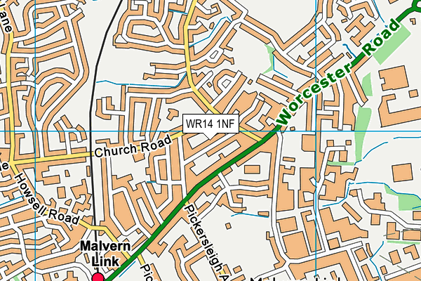 WR14 1NF map - OS VectorMap District (Ordnance Survey) WR14 1NF map - OS VectorMap District (Ordnance Survey)