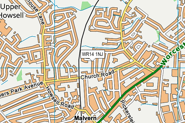 WR14 1NJ map - OS VectorMap District (Ordnance Survey) WR14 1NJ map - OS VectorMap District (Ordnance Survey)