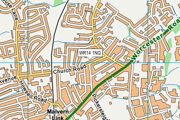 WR14 1NQ map - OS VectorMap District (Ordnance Survey) WR14 1NQ map - OS VectorMap District (Ordnance Survey)