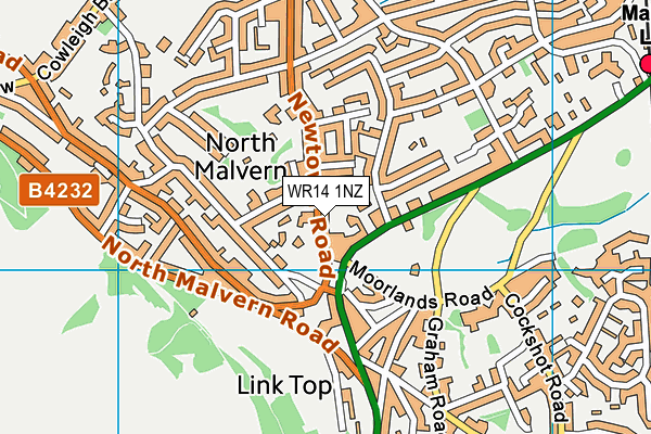 WR14 1NZ map - OS VectorMap District (Ordnance Survey) WR14 1NZ map - OS VectorMap District (Ordnance Survey)
