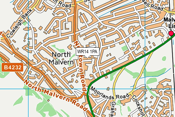 WR14 1PA map - OS VectorMap District (Ordnance Survey) WR14 1PA map - OS VectorMap District (Ordnance Survey)