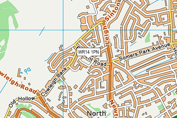 WR14 1PN map - OS VectorMap District (Ordnance Survey) WR14 1PN map - OS VectorMap District (Ordnance Survey)