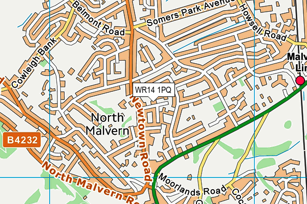 WR14 1PQ map - OS VectorMap District (Ordnance Survey) WR14 1PQ map - OS VectorMap District (Ordnance Survey)