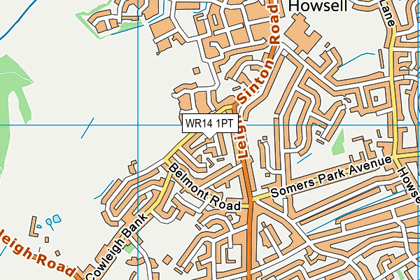 WR14 1PT map - OS VectorMap District (Ordnance Survey) WR14 1PT map - OS VectorMap District (Ordnance Survey)