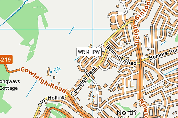 WR14 1PW map - OS VectorMap District (Ordnance Survey) WR14 1PW map - OS VectorMap District (Ordnance Survey)