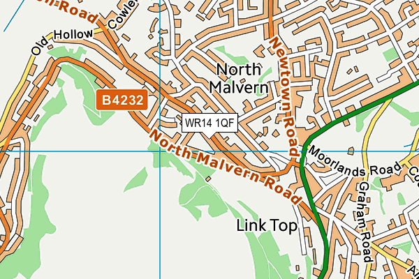 WR14 1QF map - OS VectorMap District (Ordnance Survey) WR14 1QF map - OS VectorMap District (Ordnance Survey)