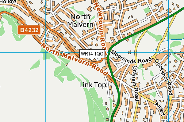 WR14 1QG map - OS VectorMap District (Ordnance Survey) WR14 1QG map - OS VectorMap District (Ordnance Survey)