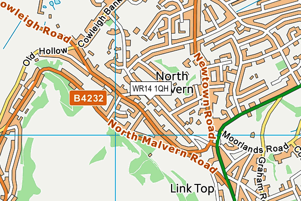 WR14 1QH map - OS VectorMap District (Ordnance Survey)