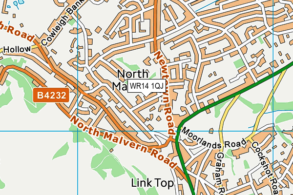 WR14 1QJ map - OS VectorMap District (Ordnance Survey) WR14 1QJ map - OS VectorMap District (Ordnance Survey)