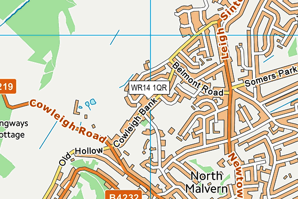 WR14 1QR map - OS VectorMap District (Ordnance Survey) WR14 1QR map - OS VectorMap District (Ordnance Survey)