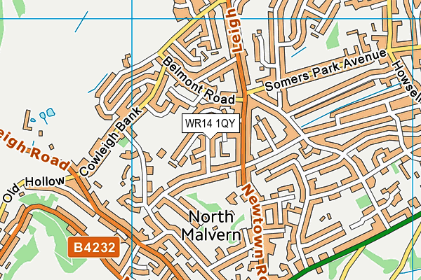 WR14 1QY map - OS VectorMap District (Ordnance Survey) WR14 1QY map - OS VectorMap District (Ordnance Survey)
