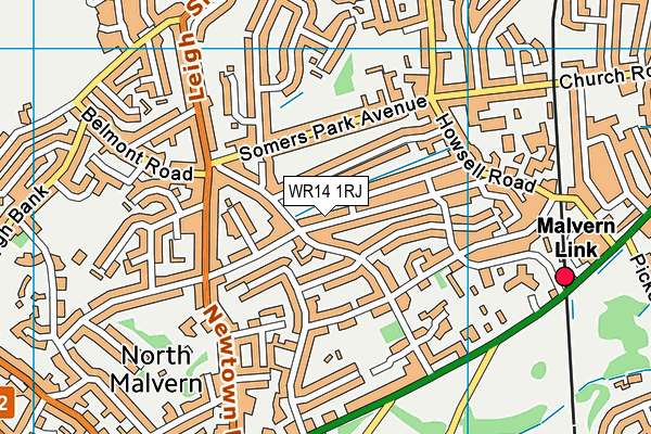 WR14 1RJ map - OS VectorMap District (Ordnance Survey) WR14 1RJ map - OS VectorMap District (Ordnance Survey)