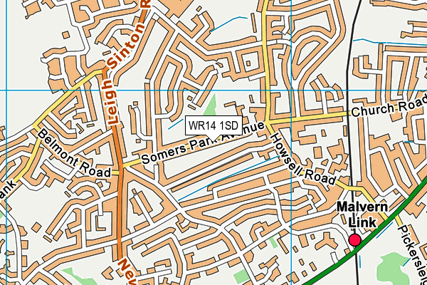 WR14 1SD map - OS VectorMap District (Ordnance Survey) WR14 1SD map - OS VectorMap District (Ordnance Survey)