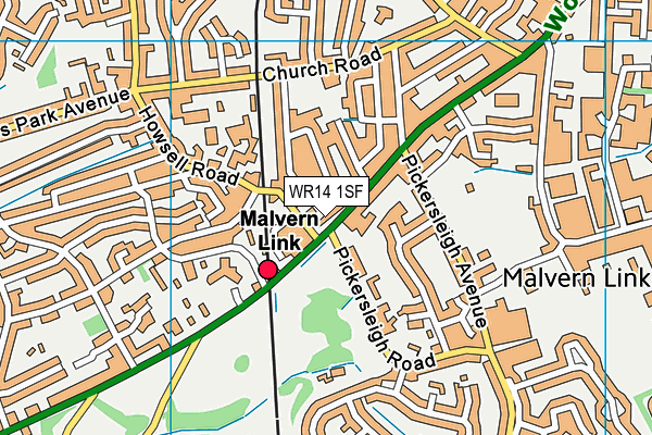 WR14 1SF map - OS VectorMap District (Ordnance Survey) WR14 1SF map - OS VectorMap District (Ordnance Survey)