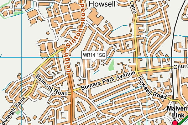 WR14 1SG map - OS VectorMap District (Ordnance Survey) WR14 1SG map - OS VectorMap District (Ordnance Survey)