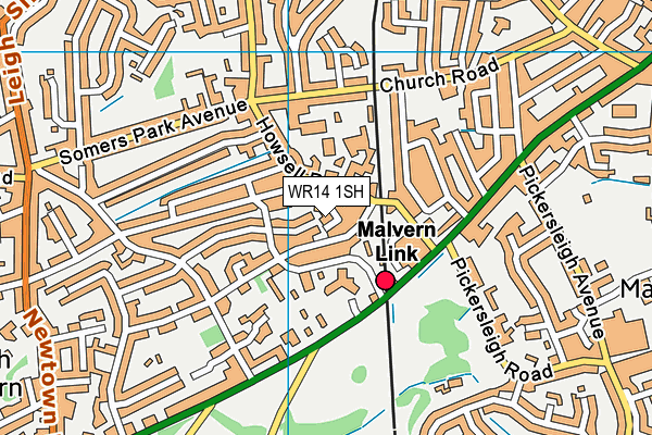 WR14 1SH map - OS VectorMap District (Ordnance Survey) WR14 1SH map - OS VectorMap District (Ordnance Survey)