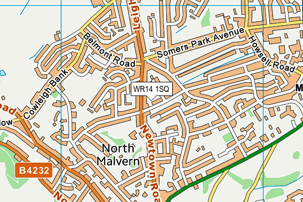 WR14 1SQ map - OS VectorMap District (Ordnance Survey) WR14 1SQ map - OS VectorMap District (Ordnance Survey)
