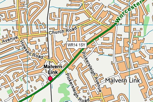 WR14 1SY map - OS VectorMap District (Ordnance Survey) WR14 1SY map - OS VectorMap District (Ordnance Survey)