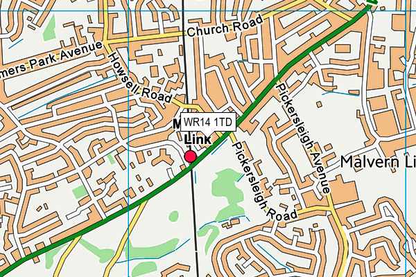 WR14 1TD map - OS VectorMap District (Ordnance Survey) WR14 1TD map - OS VectorMap District (Ordnance Survey)