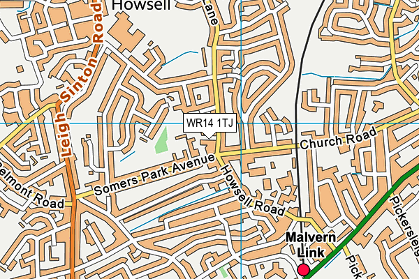 WR14 1TJ map - OS VectorMap District (Ordnance Survey) WR14 1TJ map - OS VectorMap District (Ordnance Survey)