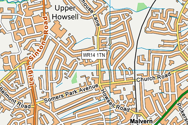 WR14 1TN map - OS VectorMap District (Ordnance Survey) WR14 1TN map - OS VectorMap District (Ordnance Survey)