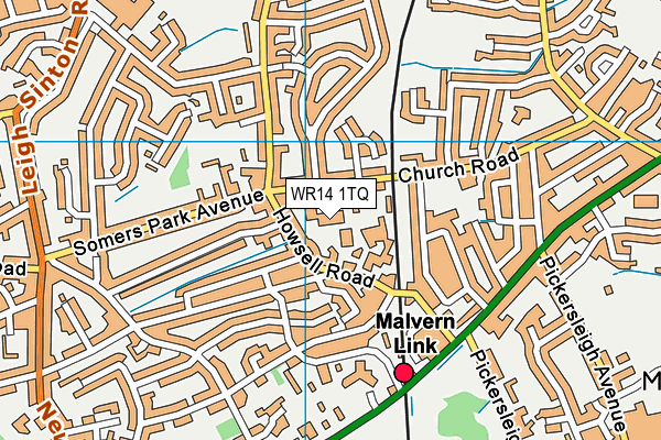 WR14 1TQ map - OS VectorMap District (Ordnance Survey) WR14 1TQ map - OS VectorMap District (Ordnance Survey)