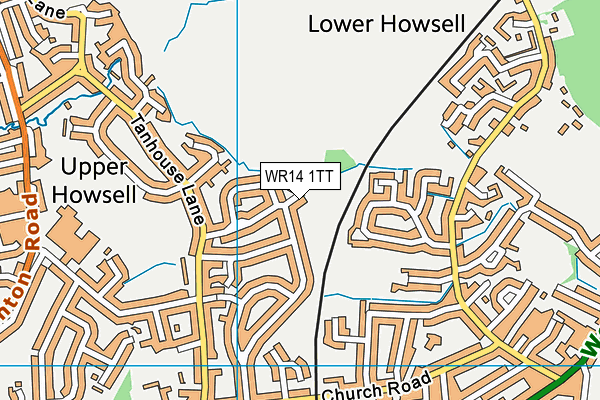WR14 1TT map - OS VectorMap District (Ordnance Survey) WR14 1TT map - OS VectorMap District (Ordnance Survey)