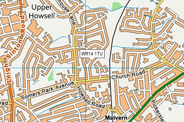 WR14 1TU map - OS VectorMap District (Ordnance Survey)