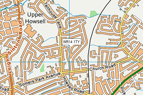 WR14 1TY map - OS VectorMap District (Ordnance Survey) WR14 1TY map - OS VectorMap District (Ordnance Survey)