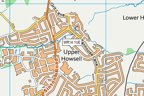 WR14 1UE map - OS VectorMap District (Ordnance Survey)