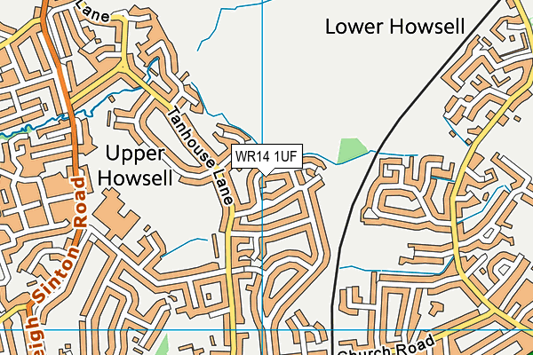 WR14 1UF map - OS VectorMap District (Ordnance Survey) WR14 1UF map - OS VectorMap District (Ordnance Survey)
