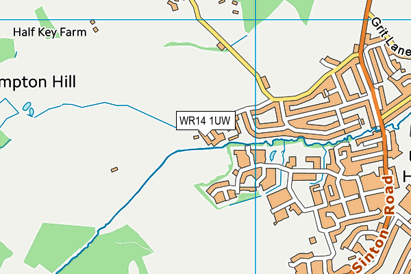 WR14 1UW map - OS VectorMap District (Ordnance Survey) WR14 1UW map - OS VectorMap District (Ordnance Survey)