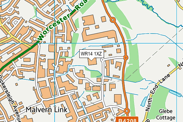 WR14 1XZ map - OS VectorMap District (Ordnance Survey) WR14 1XZ map - OS VectorMap District (Ordnance Survey)
