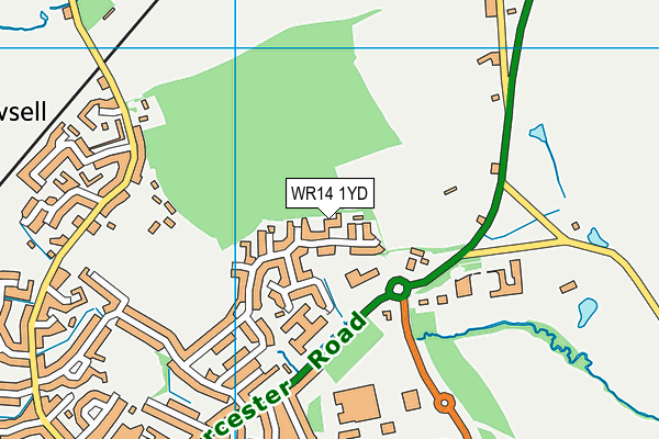 WR14 1YD map - OS VectorMap District (Ordnance Survey) WR14 1YD map - OS VectorMap District (Ordnance Survey)