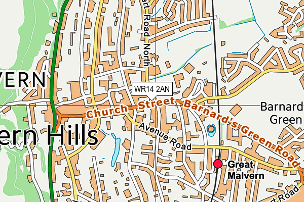 WR14 2AN map - OS VectorMap District (Ordnance Survey) WR14 2AN map - OS VectorMap District (Ordnance Survey)