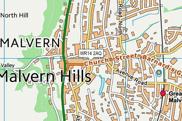 WR14 2AQ map - OS VectorMap District (Ordnance Survey) WR14 2AQ map - OS VectorMap District (Ordnance Survey)