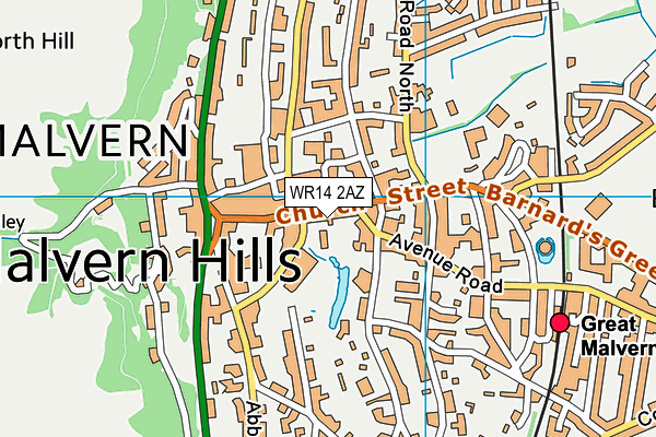 WR14 2AZ map - OS VectorMap District (Ordnance Survey) WR14 2AZ map - OS VectorMap District (Ordnance Survey)
